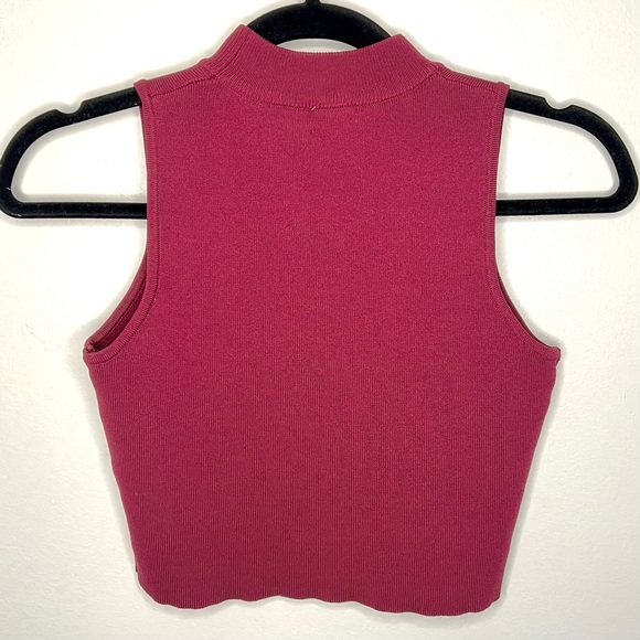 CARMAR• Ribbed•Sleeveless•Mock Neck•Cropped Top - Picture 5 of 6